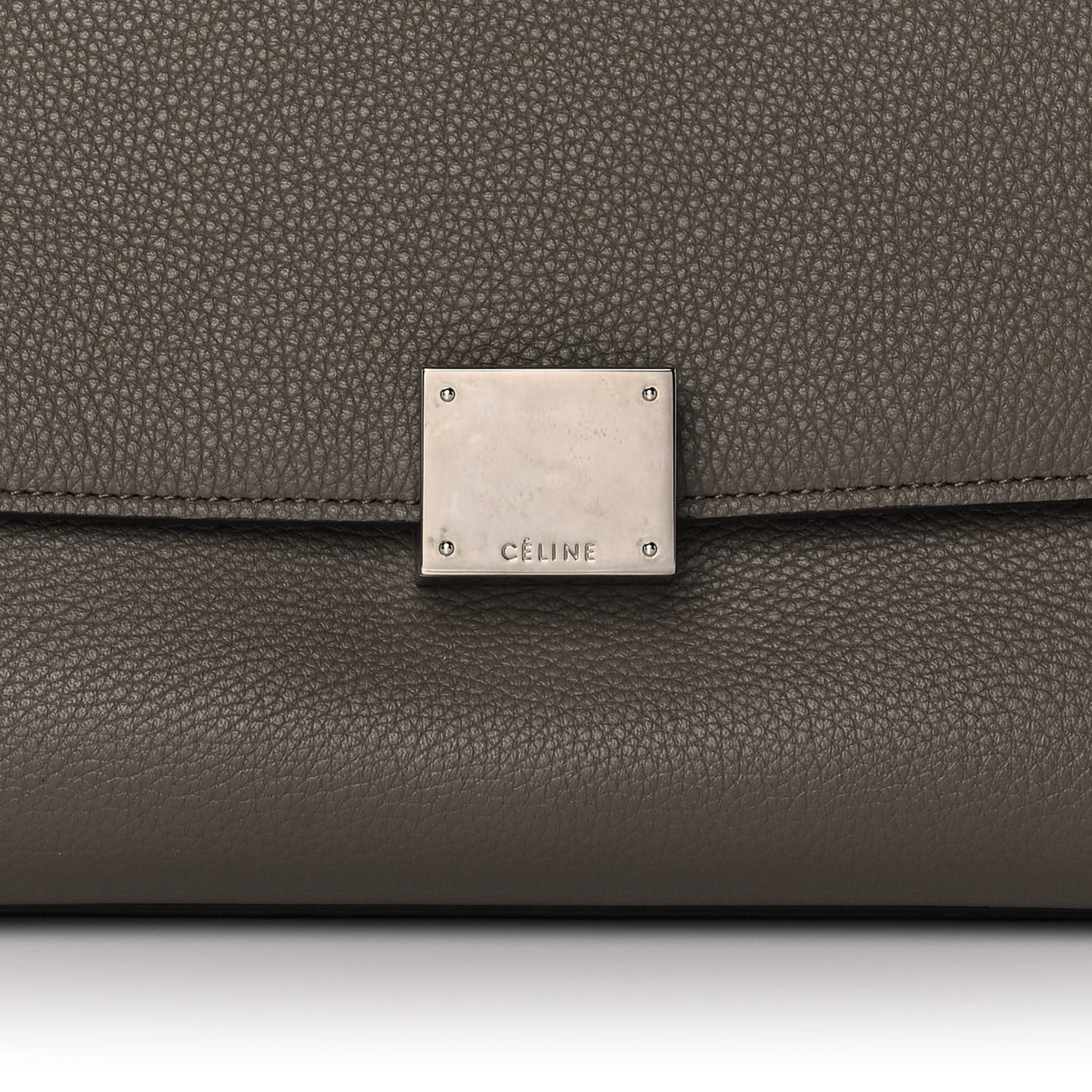 Drummed Calfskin Suede Large Trapeze Souris