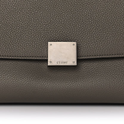 Celine Drummed Calfskin Suede Large Trapeze Souris 9 of 9
