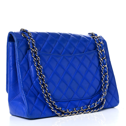 Chanel Lambskin Quilted Maxi Single Flap Blue 3 of 20