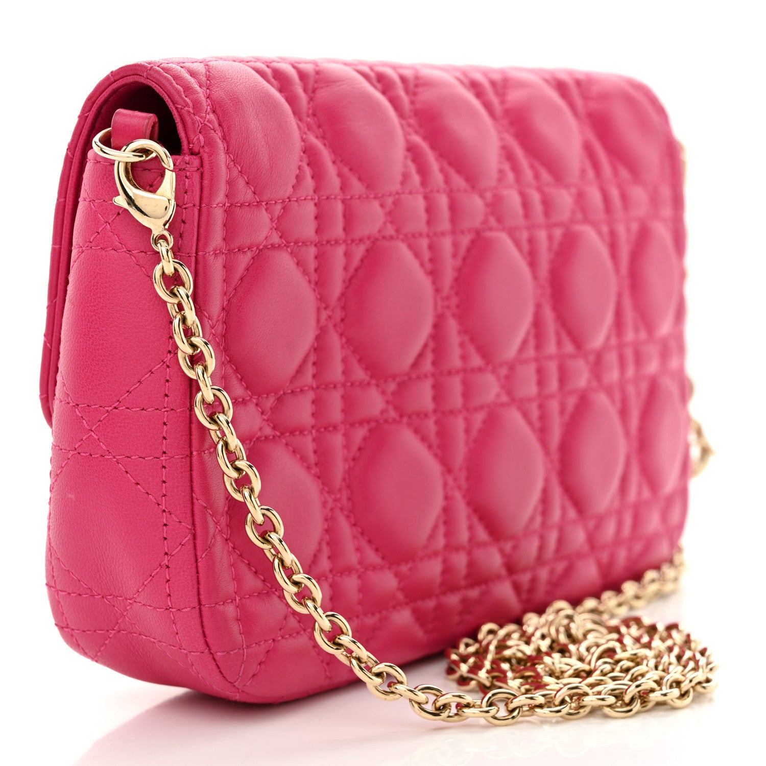 Christian Dior Lambskin Cannage Miss Dior Promenade Pouch Fuchsia 3 of 11