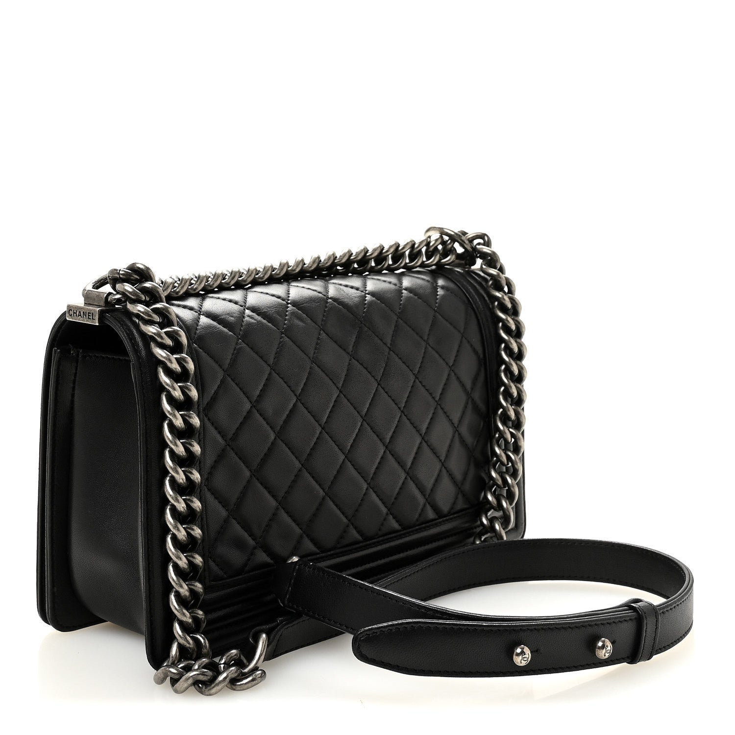 Chanel Lambskin Quilted Medium Boy Flap Black 3 of 10
