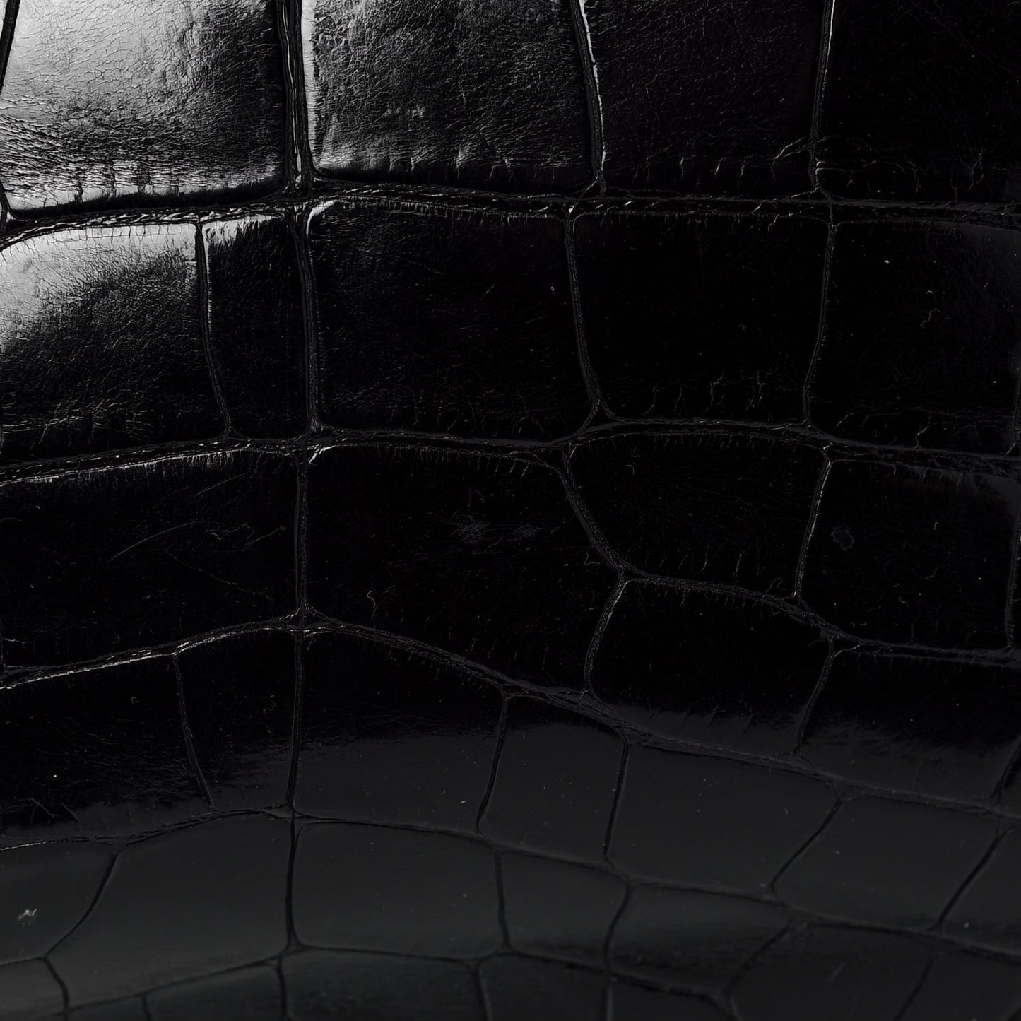 Crocodile Peggy Braided Tote Black