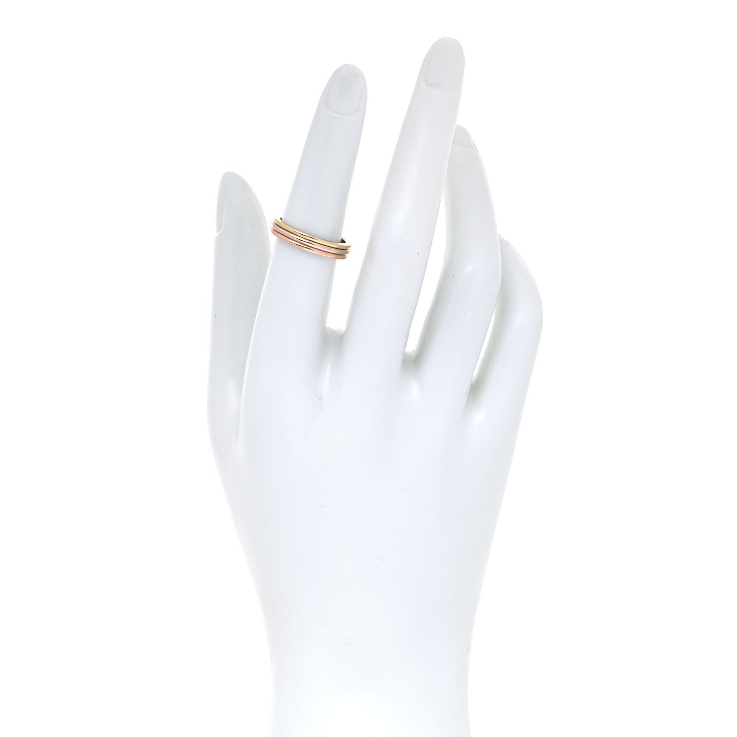 Cartier 18K Pink White Yellow Gold 3.5mm Trinity Wedding Band Ring 52 6 3 of 10