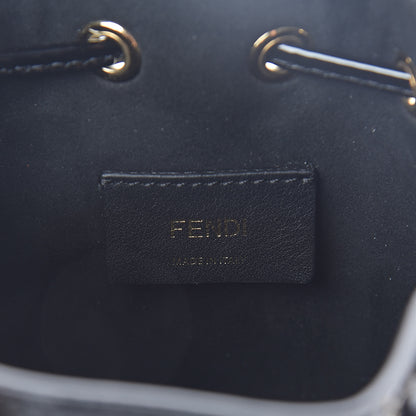 Fendi Vitello Vernice Mou F is Fendi Karligraphy Embossed Mini Mon Tresor Bucket Bag Black 6 of 8