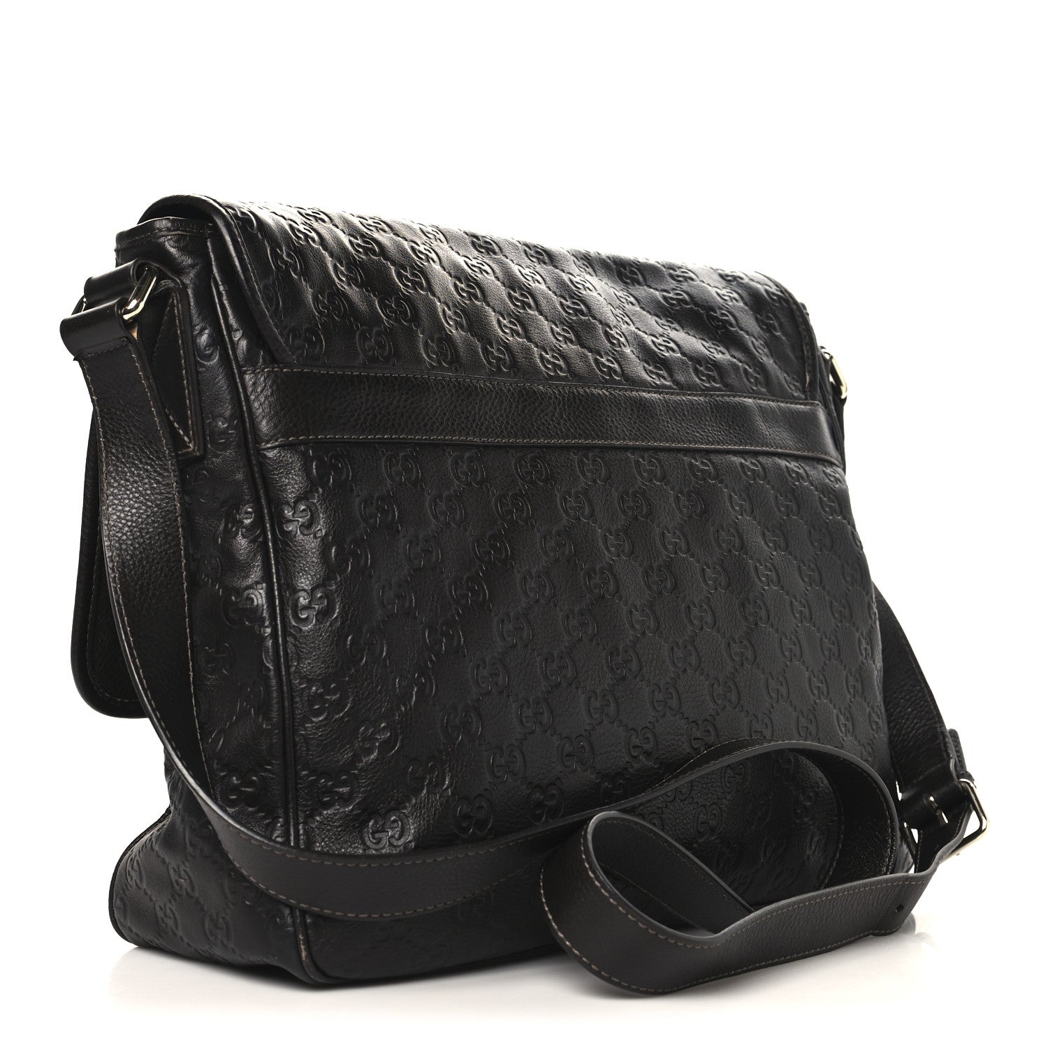 Gucci Guccissima Medium Flap Messenger Bag Chocolate 3 of 14