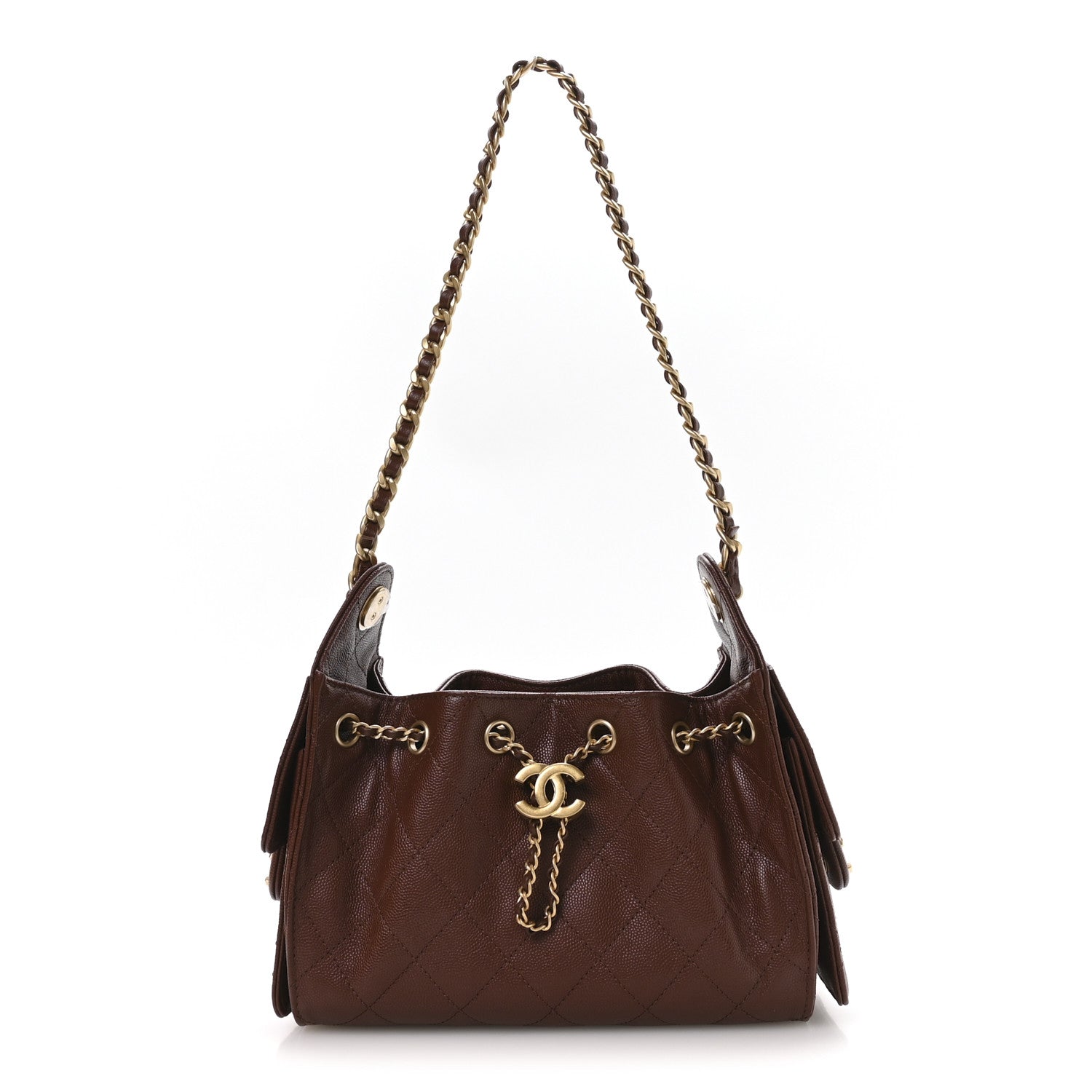 Chanel Caviar Quilted Mini Chanel 25 Handbag Brown 1 of 11