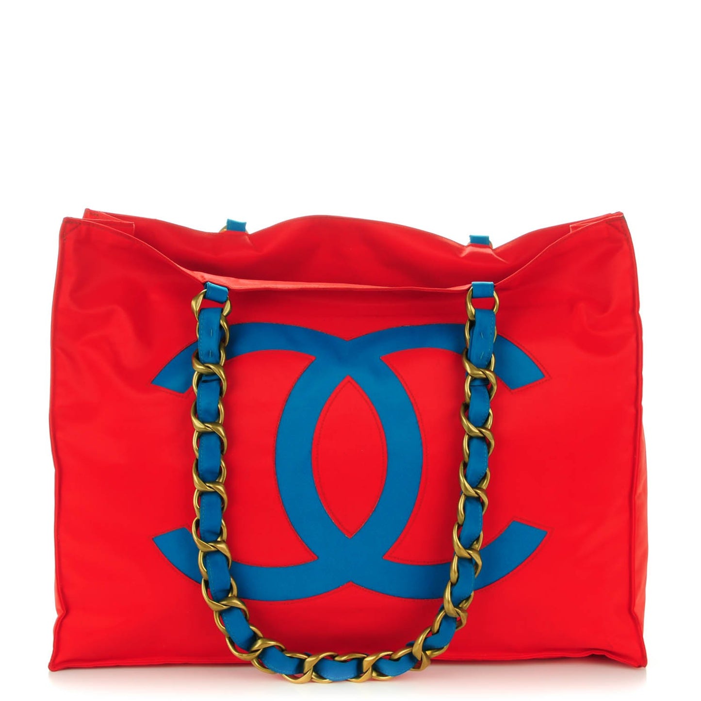 Canvas Chain Jumbo CC Tote Red Blue