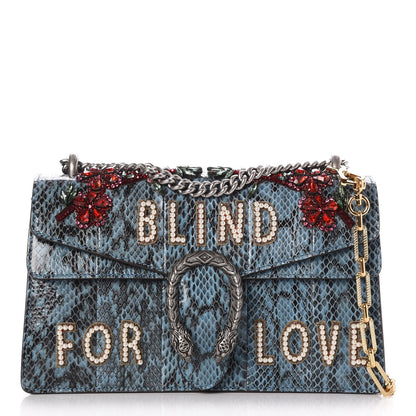 Gucci Snakeskin Blind For Love Embroidered Small Dionysus Shoulder Bag Ultramarine Multicolor 1 of 10