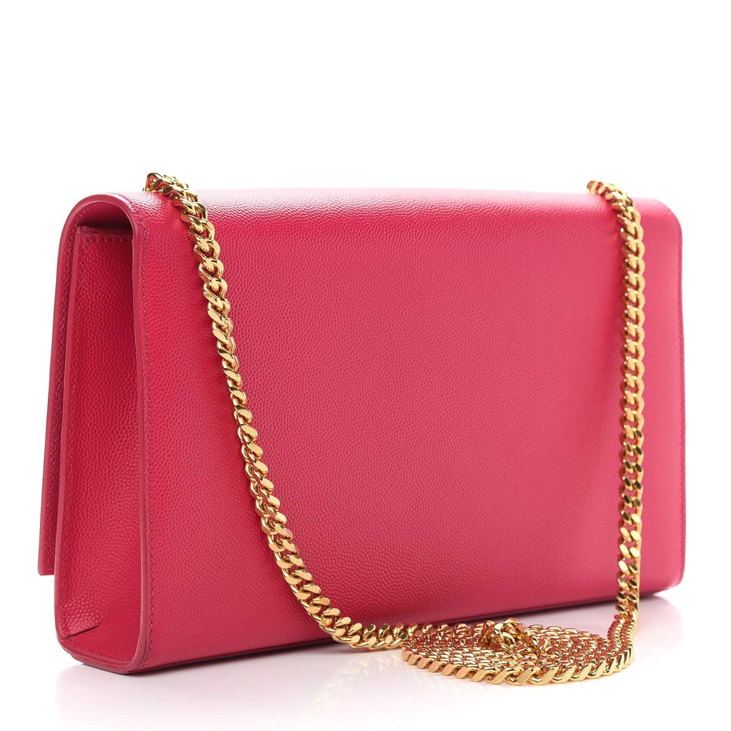 Saint Laurent Grain De Poudre Medium Monogram Kate Satchel Lipstick Fuchsia 3 of 9