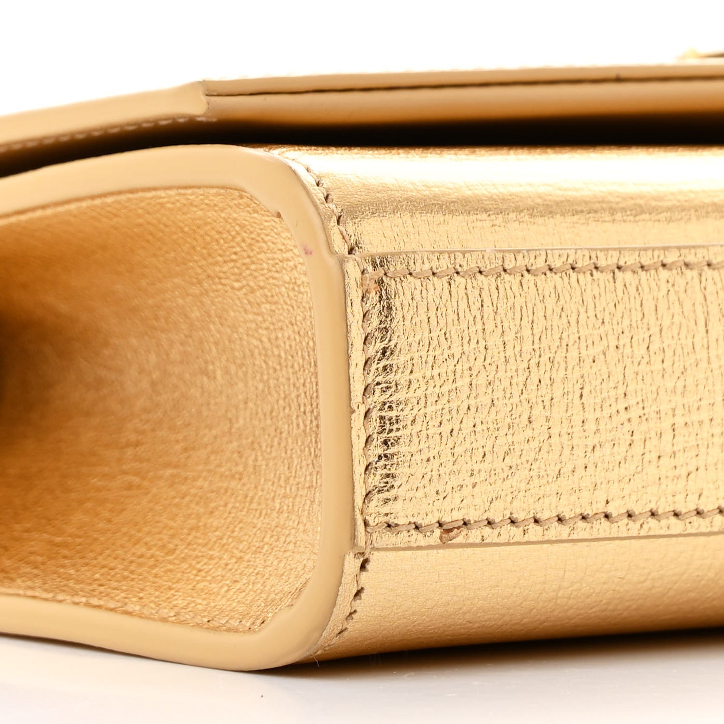 Metallic Calfskin Small Classic Monogram Kate Tassel Satchel Gold