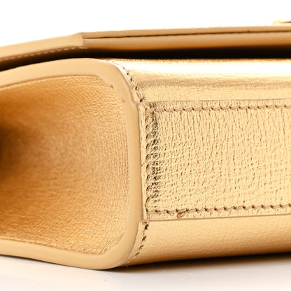 Saint Laurent Metallic Calfskin Small Classic Monogram Kate Tassel Satchel Gold 9 of 10