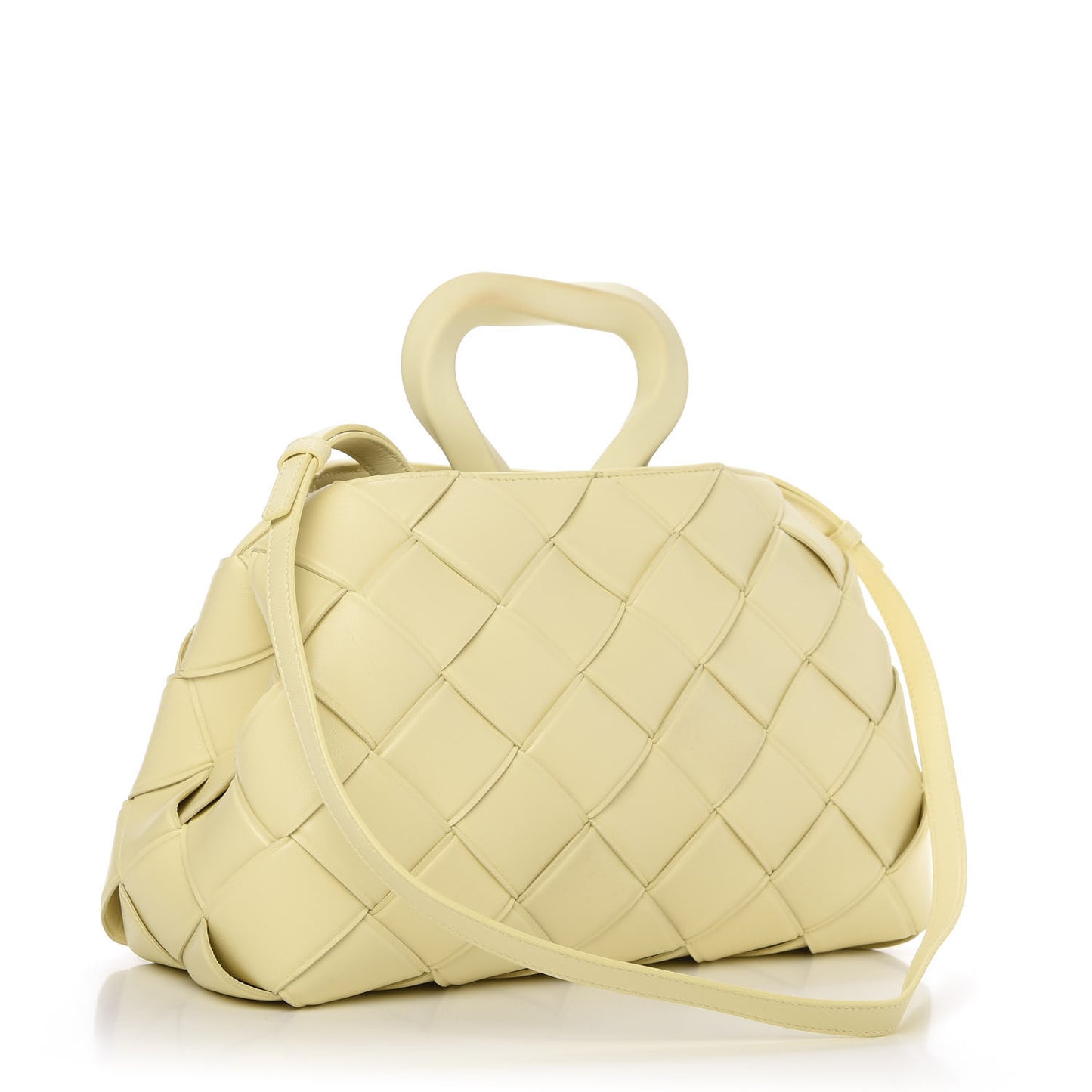 Nappa Maxi Intrecciato Grasp Top Handle Bag Ice Cream