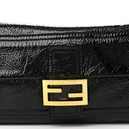 Fendi Vitello Naplak Medium Convertible Baguette Black 9 of 11