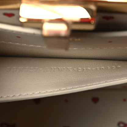 Fendi Vitello Seta Nappa Chinese Valentines Day Karligraphy Small Peekaboo I SEE U Satchel Rosso Cardinale Panna 7 of 10