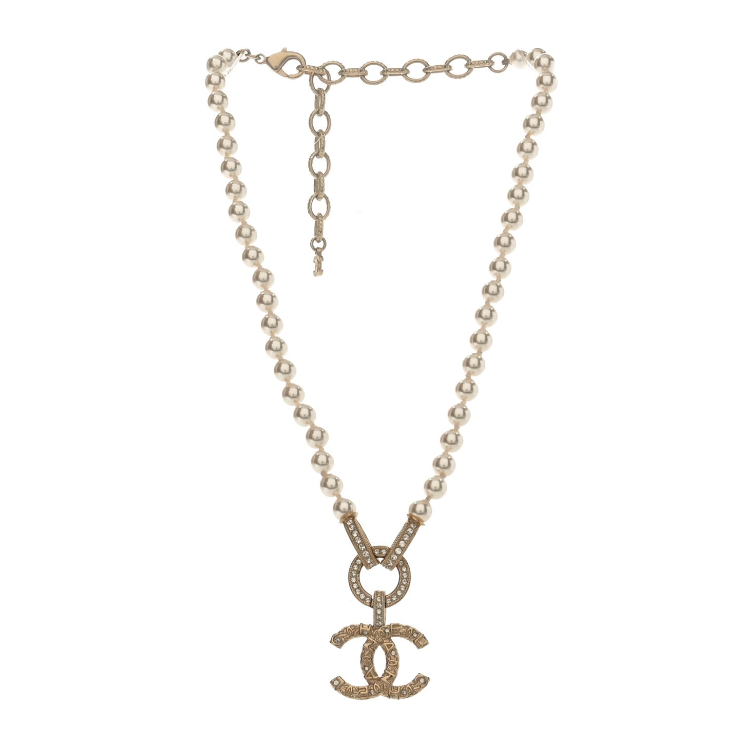 Pearl Crystal CC Short Necklace