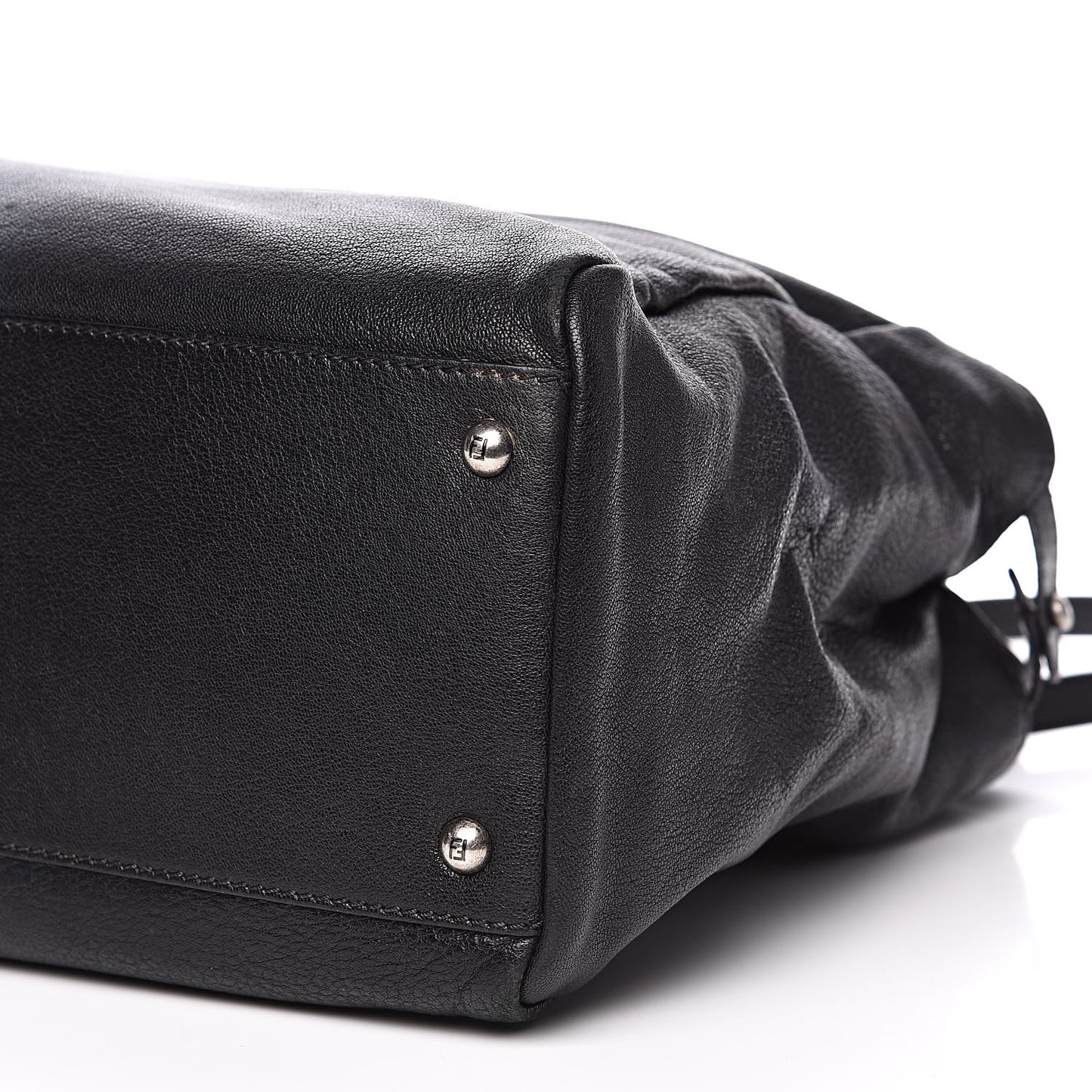Goatskin Large Peekaboo Iconic Satchel Black