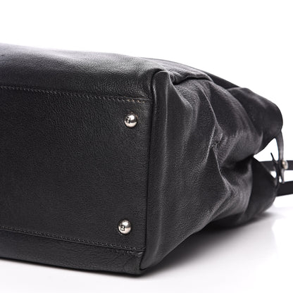 Fendi Goatskin Large Peekaboo Iconic Satchel Black 14 of 15