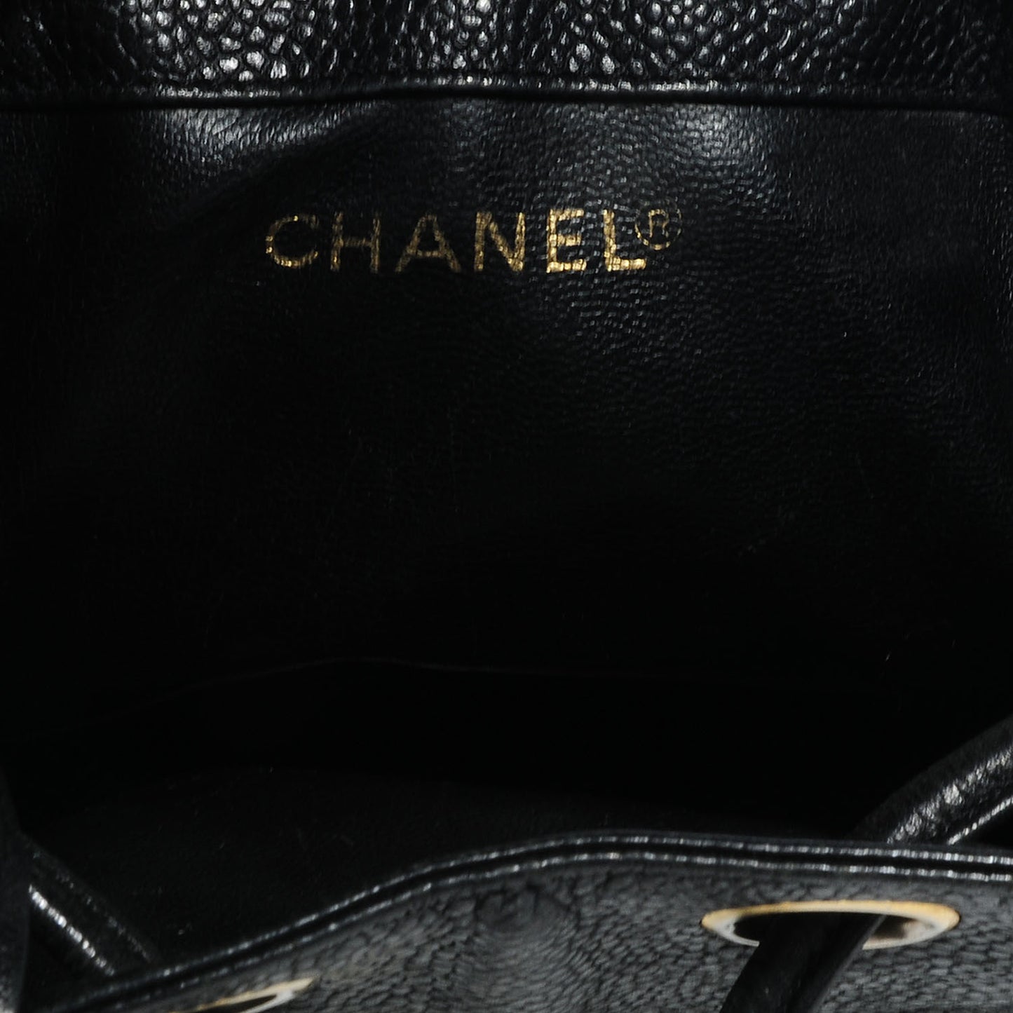 Caviar CC Drawstring Shoulder Bag Black
