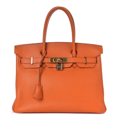 Hermes Taurillon Clemence Birkin 30 Orange 1 of 39