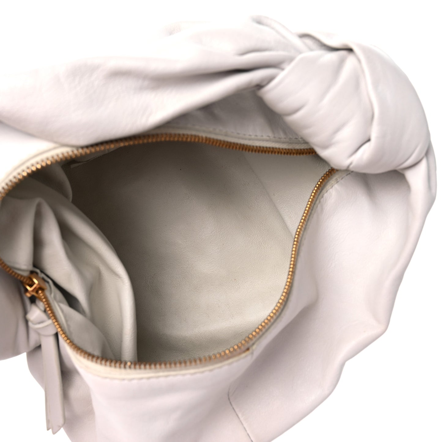 Calfskin Mini Double Knot Bag White