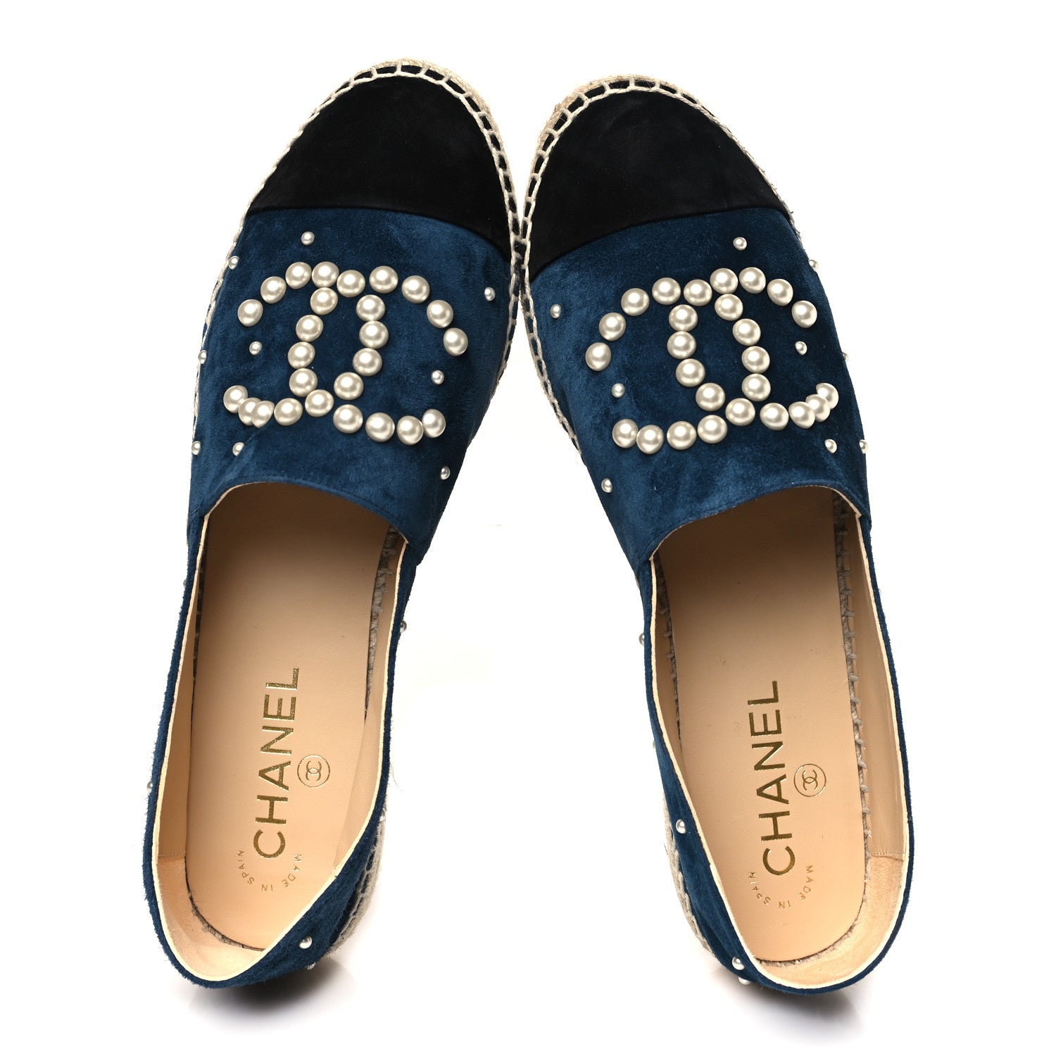 Chanel Suede Pearl CC Espadrilles 40 Teal 2 of 10