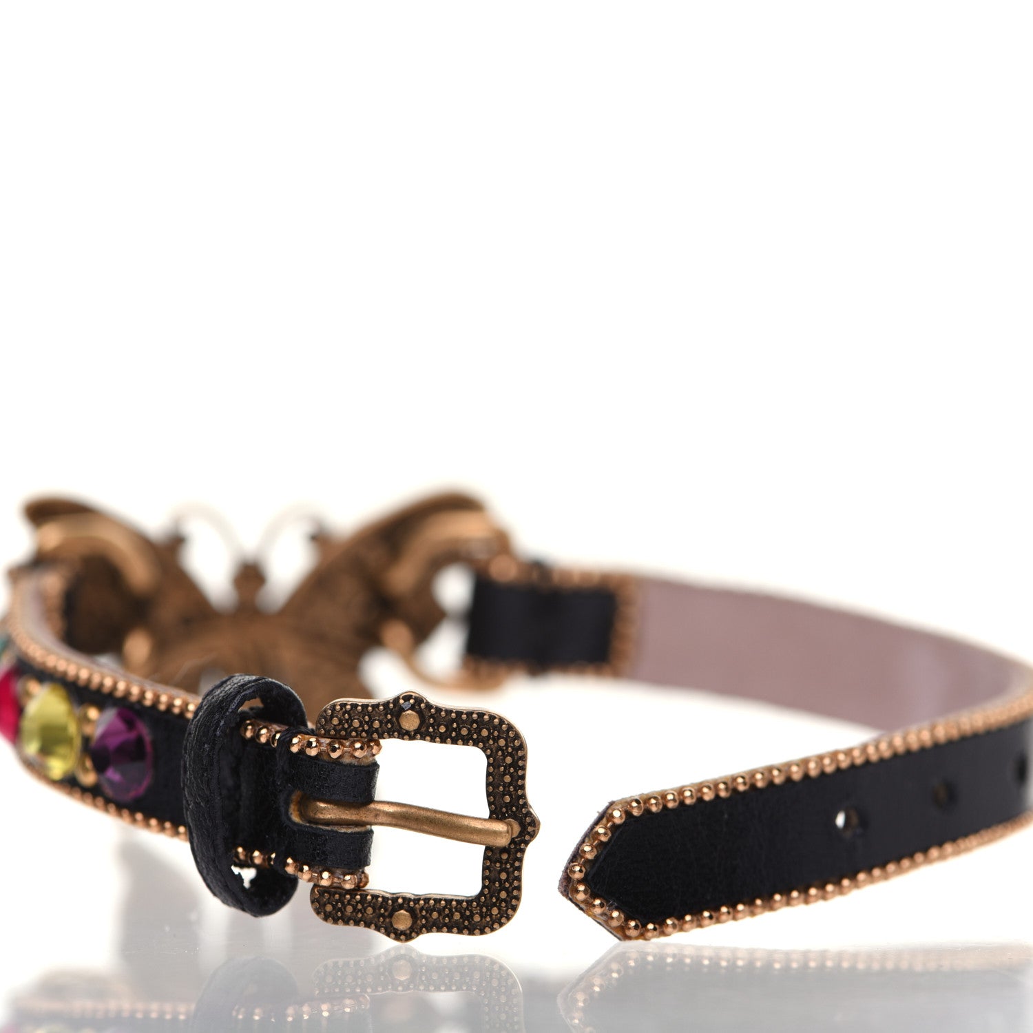 Gucci Calfskin Crystal Butterfly Bracelet Multicolor 3 of 7