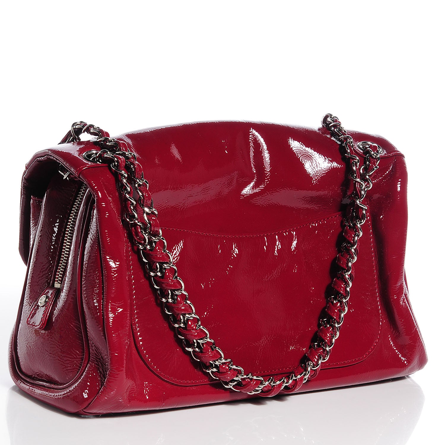 Chanel Patent Luxe Ligne Large Flap Red 3 of 8