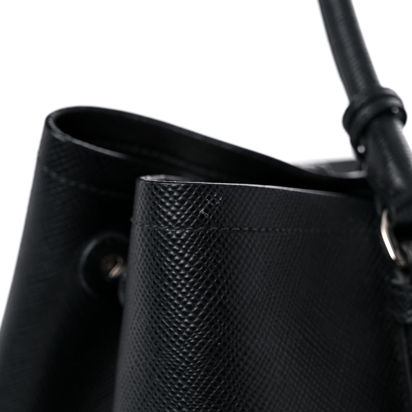 Saffiano Cuir Medium Double Handle Tote Black