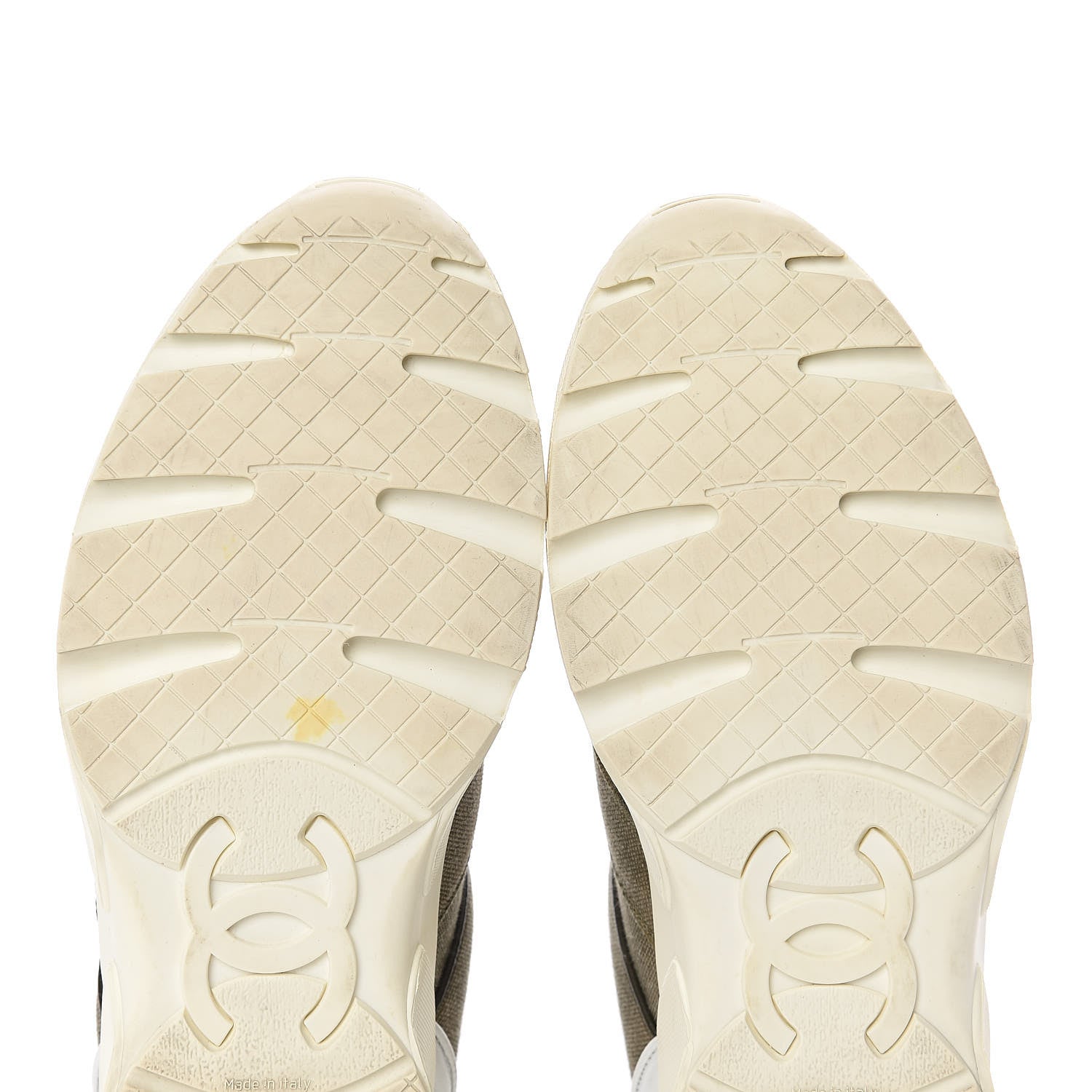 Chanel Fabric CC Sneakers 37.5 Khaki 7 of 12