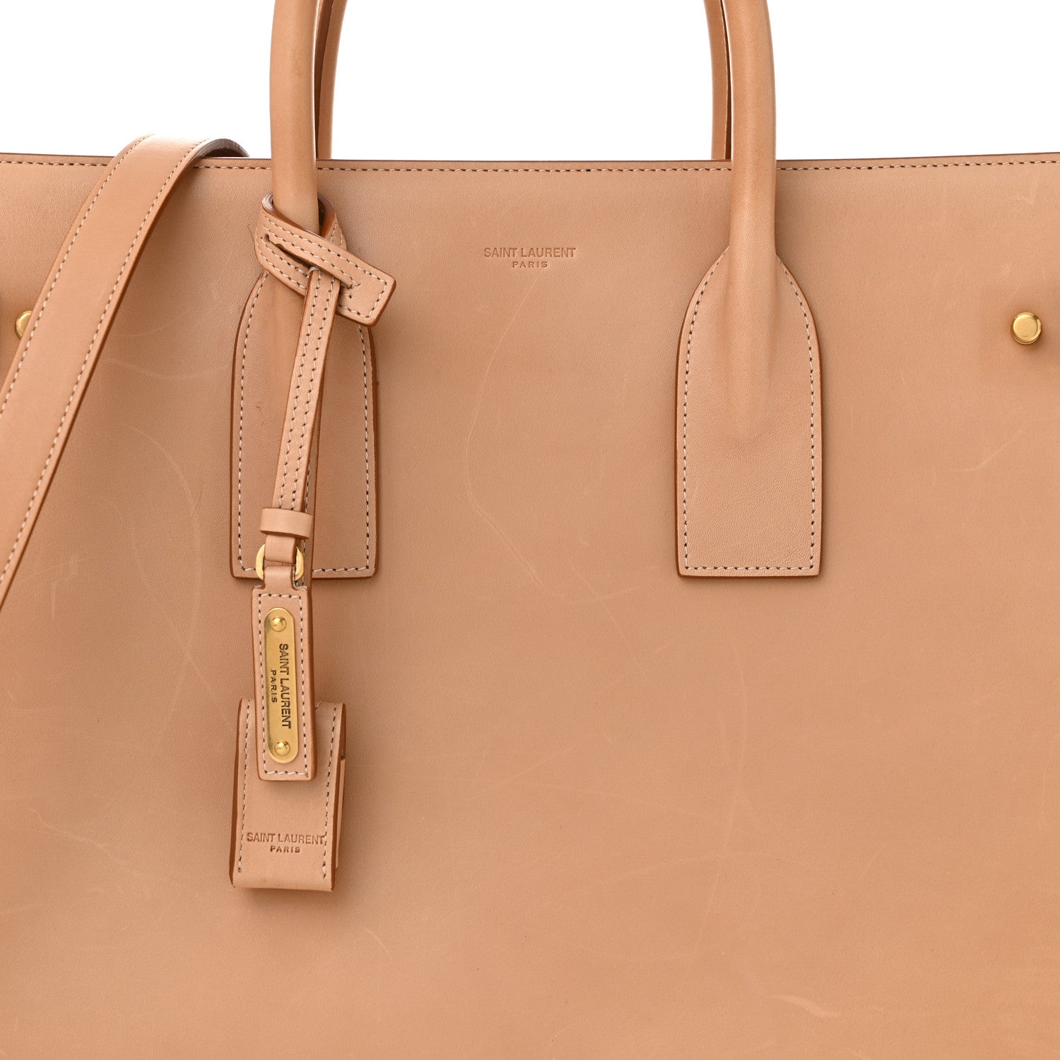 Saint Laurent Calfskin Large Souple Sac De Jour Brown Gold 8 of 11