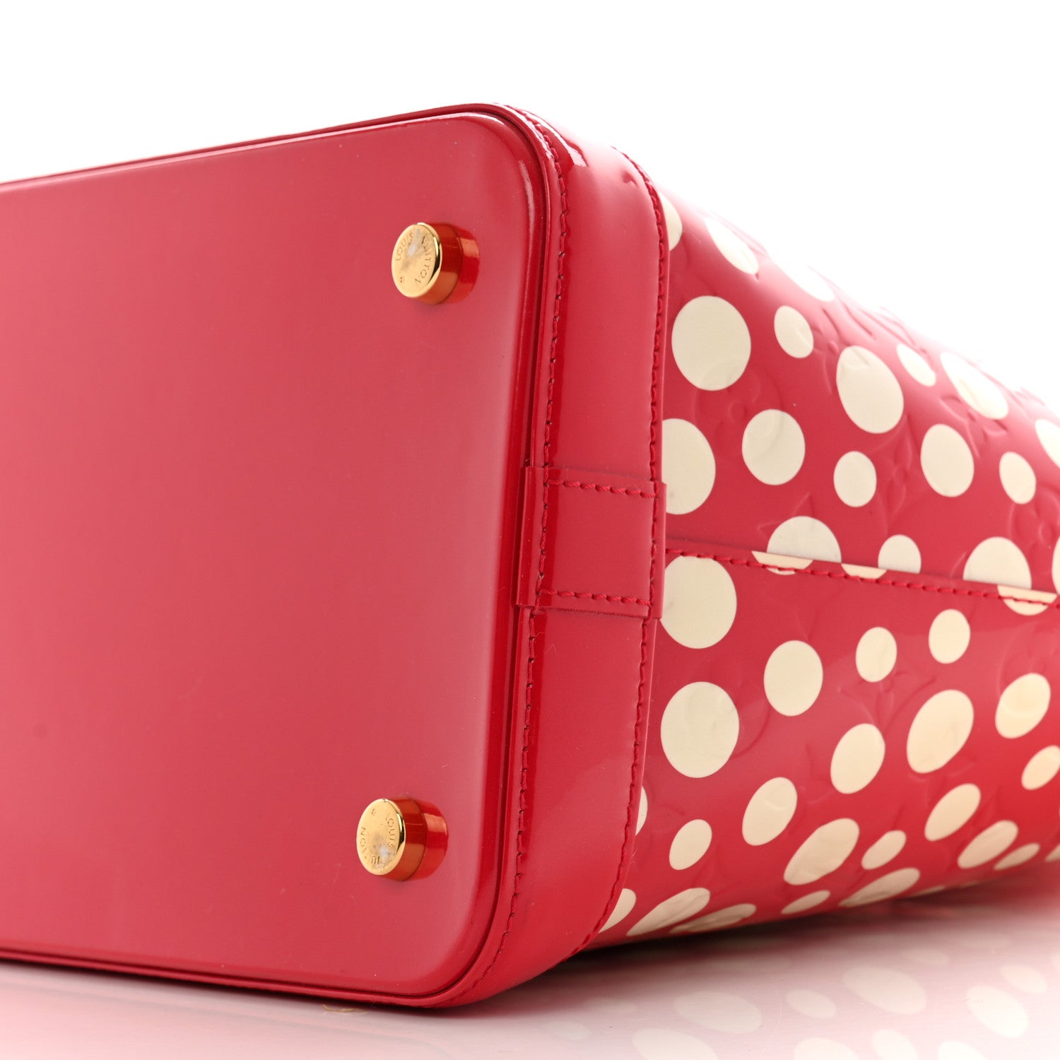 Louis Vuitton Vernis Kusama Infinity Dots Lockit MM Red 10 of 14