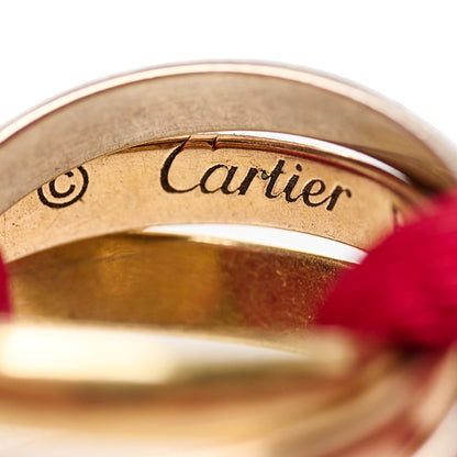 Cartier 18K Pink Yellow White Gold Trinity Cord Bracelet Red 6 of 7