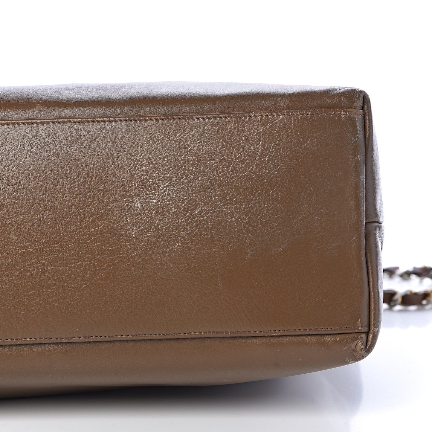 Lambskin Quilted Shopping Tote Brown