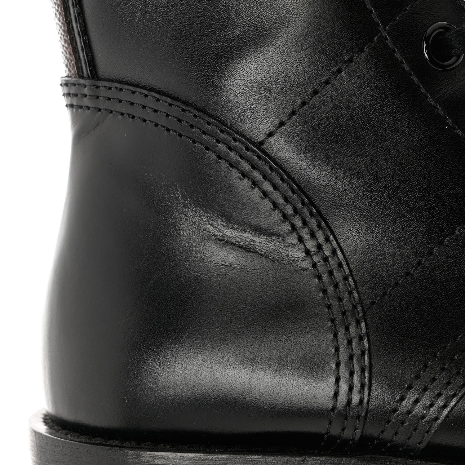 Louis Vuitton Calfskin Monogram Metropolis Flat Ranger Boots 37.5 Black 10 of 12