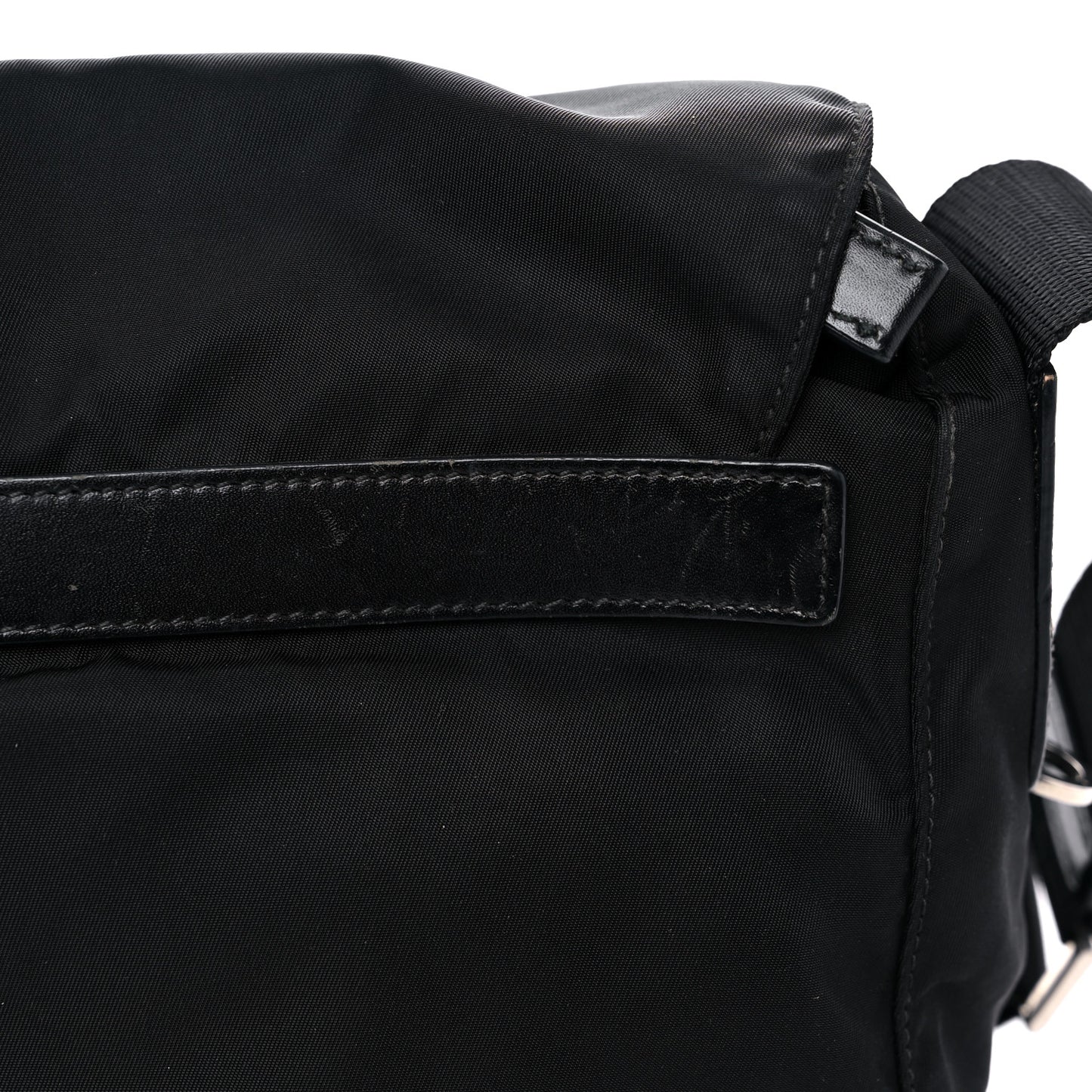 Tessuto Nylon Saffiano Messenger Bag Black