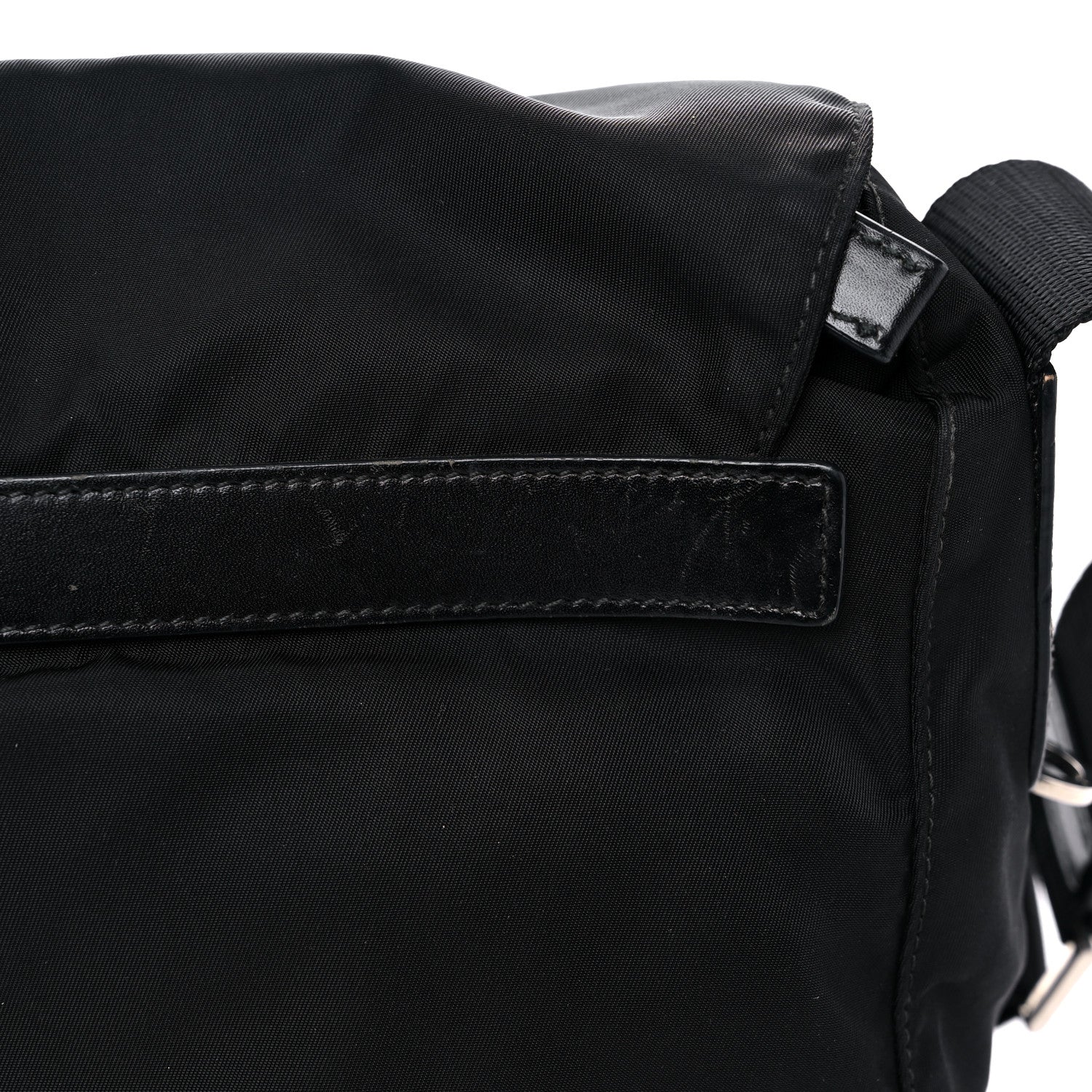 Prada Tessuto Nylon Saffiano Messenger Bag Black 11 of 17