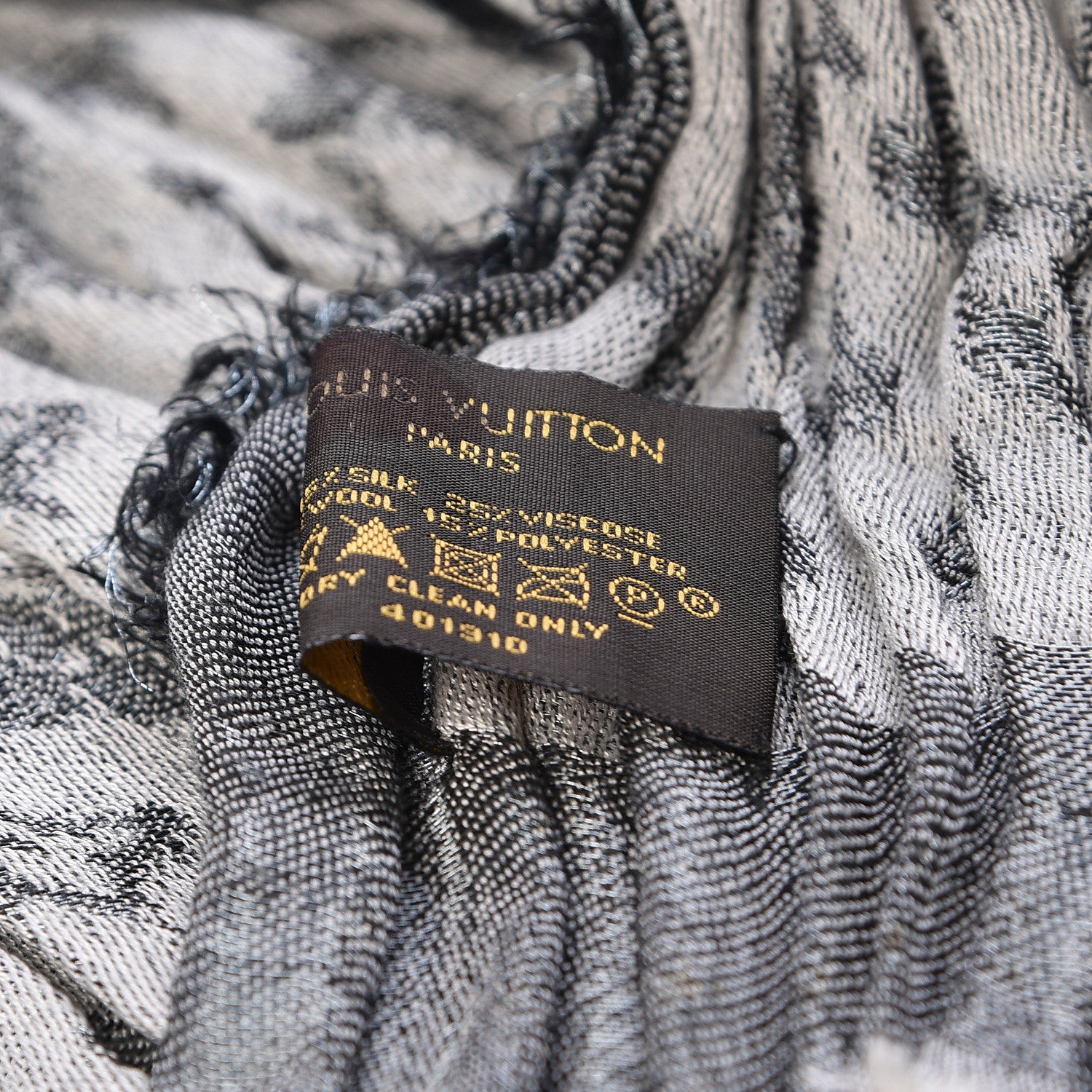Louis Vuitton Silk Wool Monogram Ikat Scarf 5 of 5