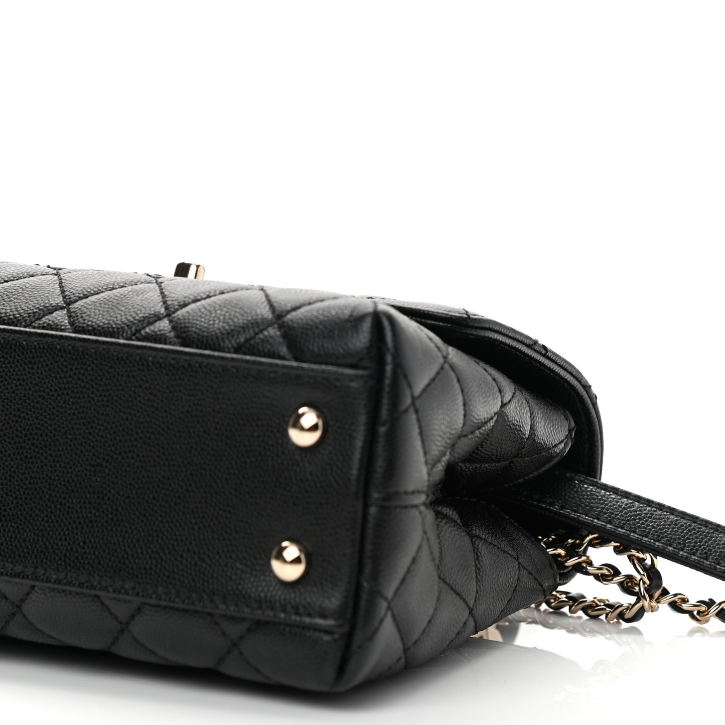Caviar Quilted Mini Coco Handle Flap Black