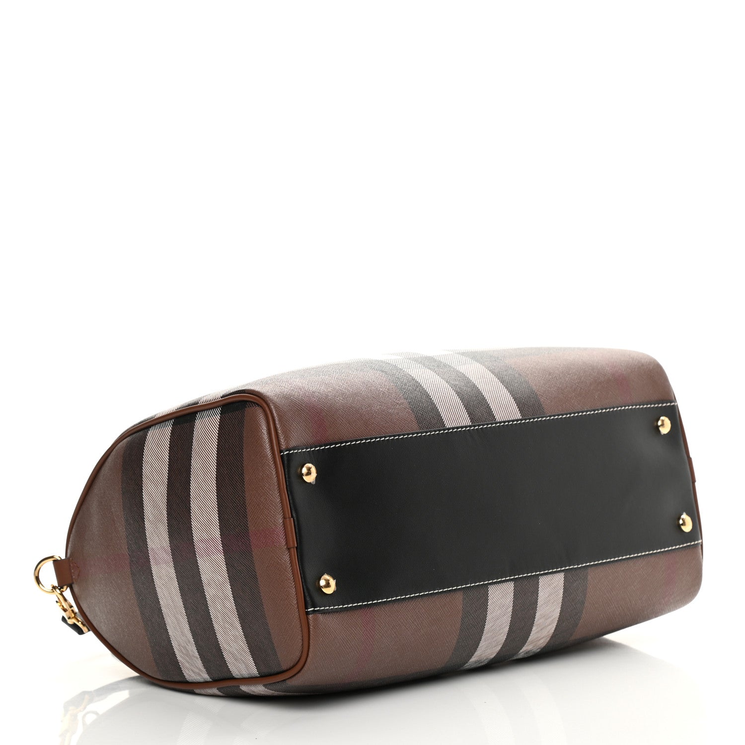 Burberry E-canvas Check Bowling Bag Dark Birch Brown 4 of 11