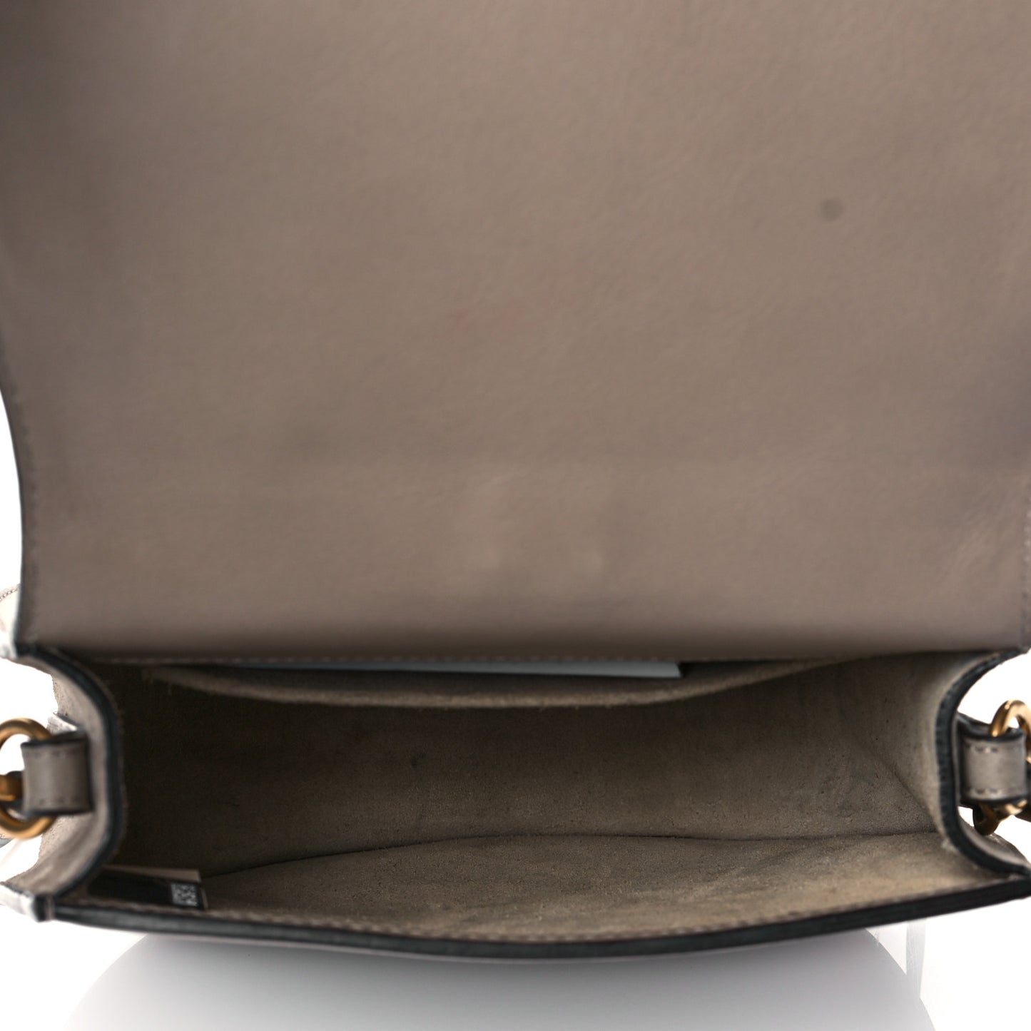 Calfskin Suede Medium Nile Bracelet Bag Motty Grey