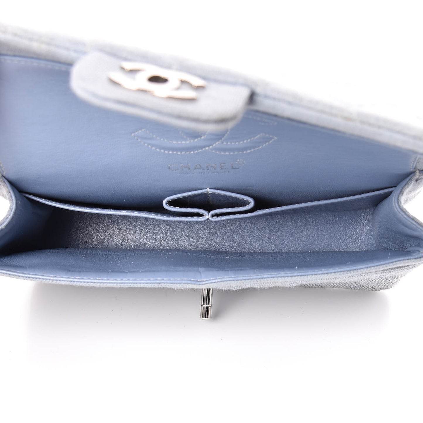 Jersey Quilted Small Double Flap Blue