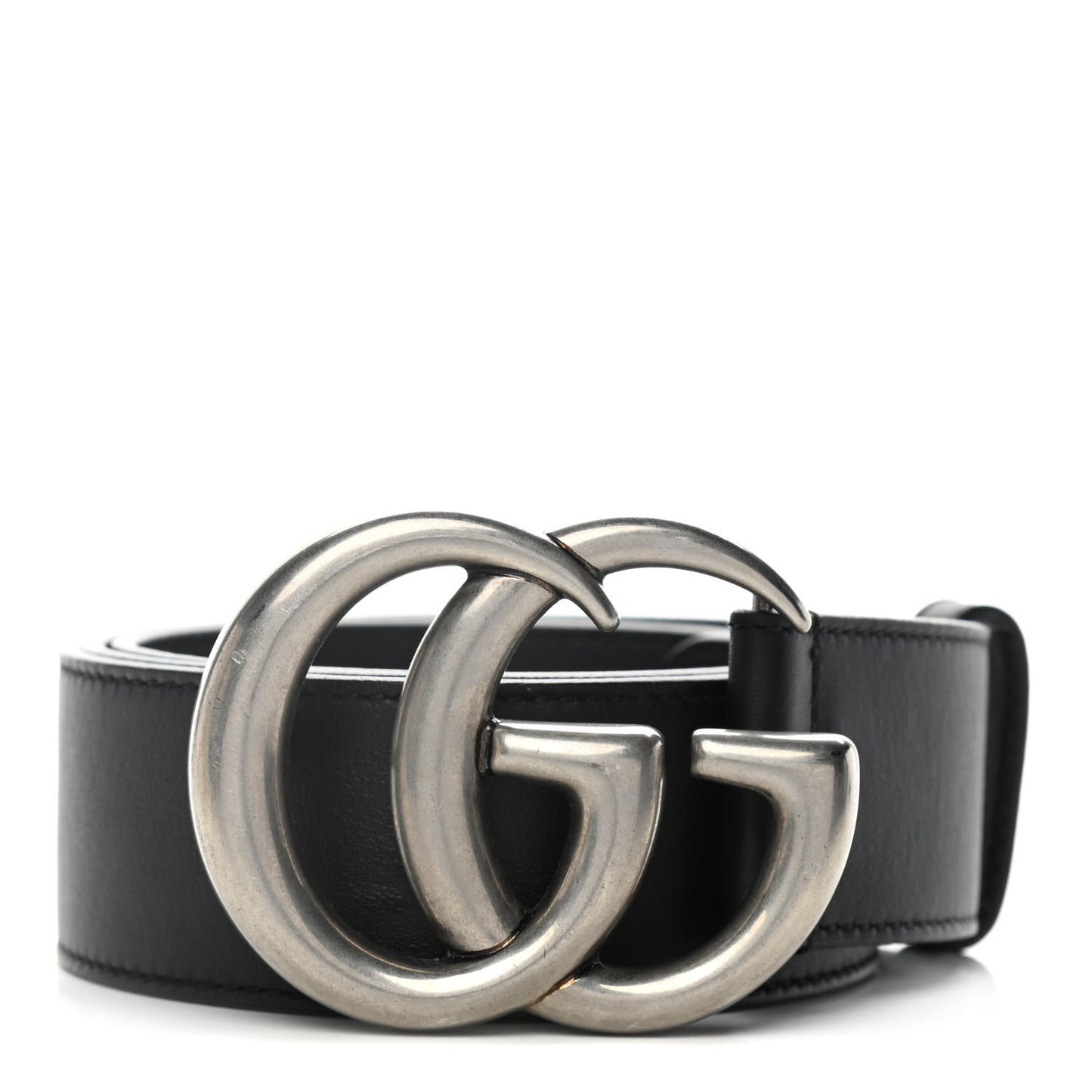 Moon Calfskin Nickel Double G 40mm Belt 90 36 Black
