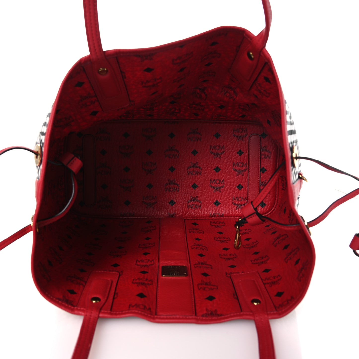 Visetos Medium Liz Reversible Shopper Tote Ruby Red