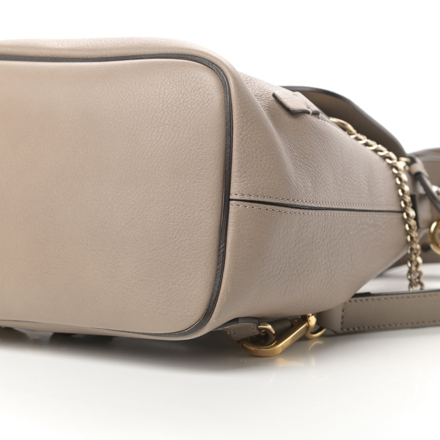 Suede Calfskin Small Faye Backpack Motty Grey