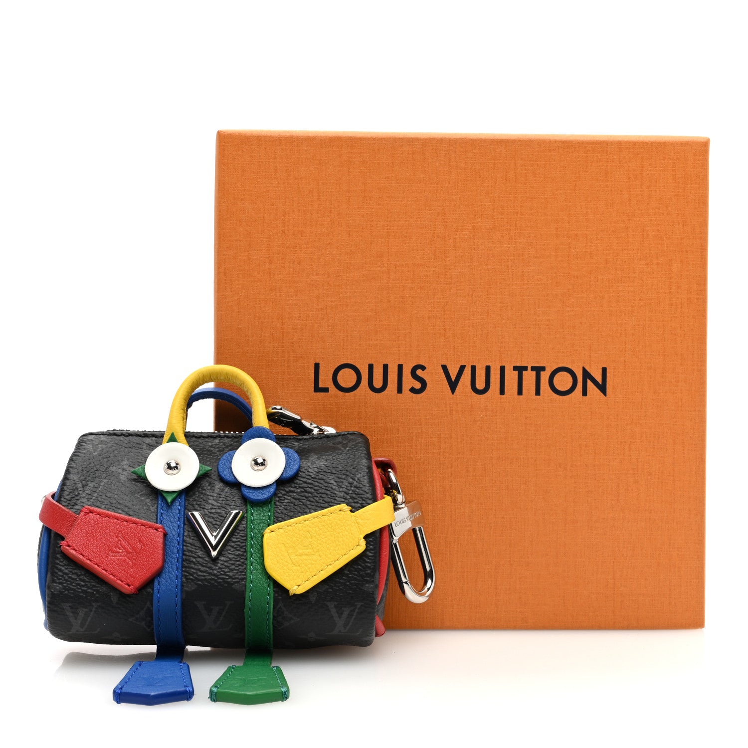 Louis Vuitton Monogram Eclipse Mister Keepall Bag Charm Key Holder Black 7 of 7