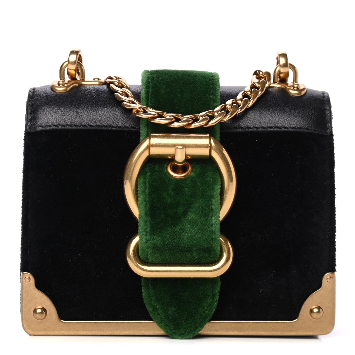 Prada Velvet City Calfskin Micro Cahier Bag Black Alloro 1 of 4