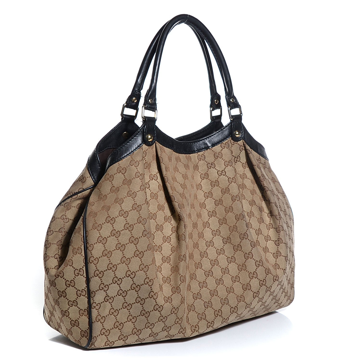 Gucci Monogram Large Sukey Tote Beige Ebony Black 3 of 9