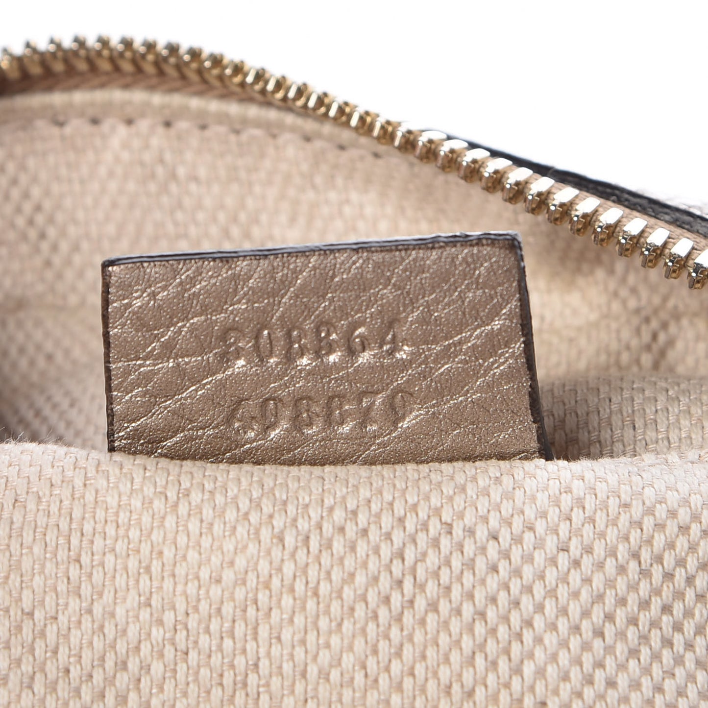 Metallic Pebbled Calfskin Small Soho Disco Bag Golden Beige