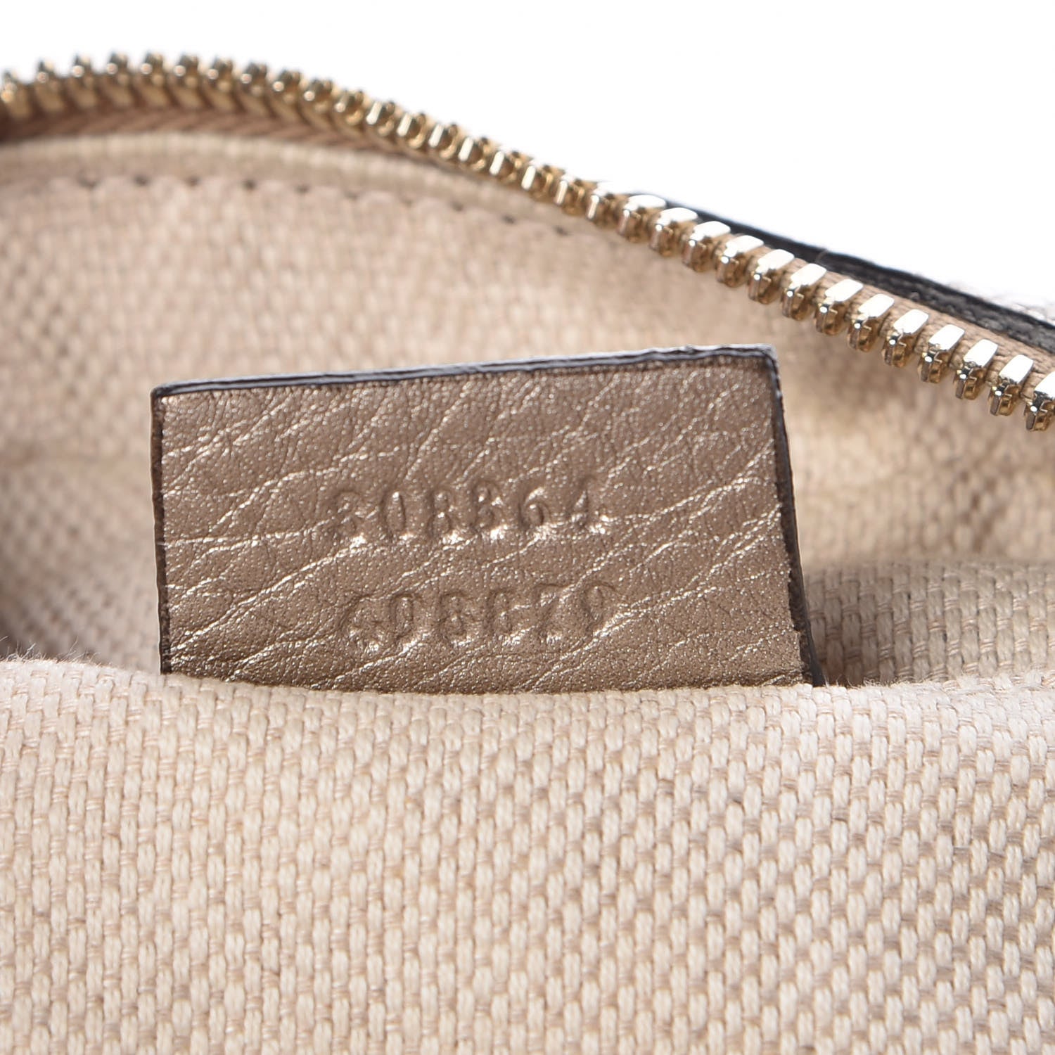 Gucci Metallic Pebbled Calfskin Small Soho Disco Bag Golden Beige 9 of 12