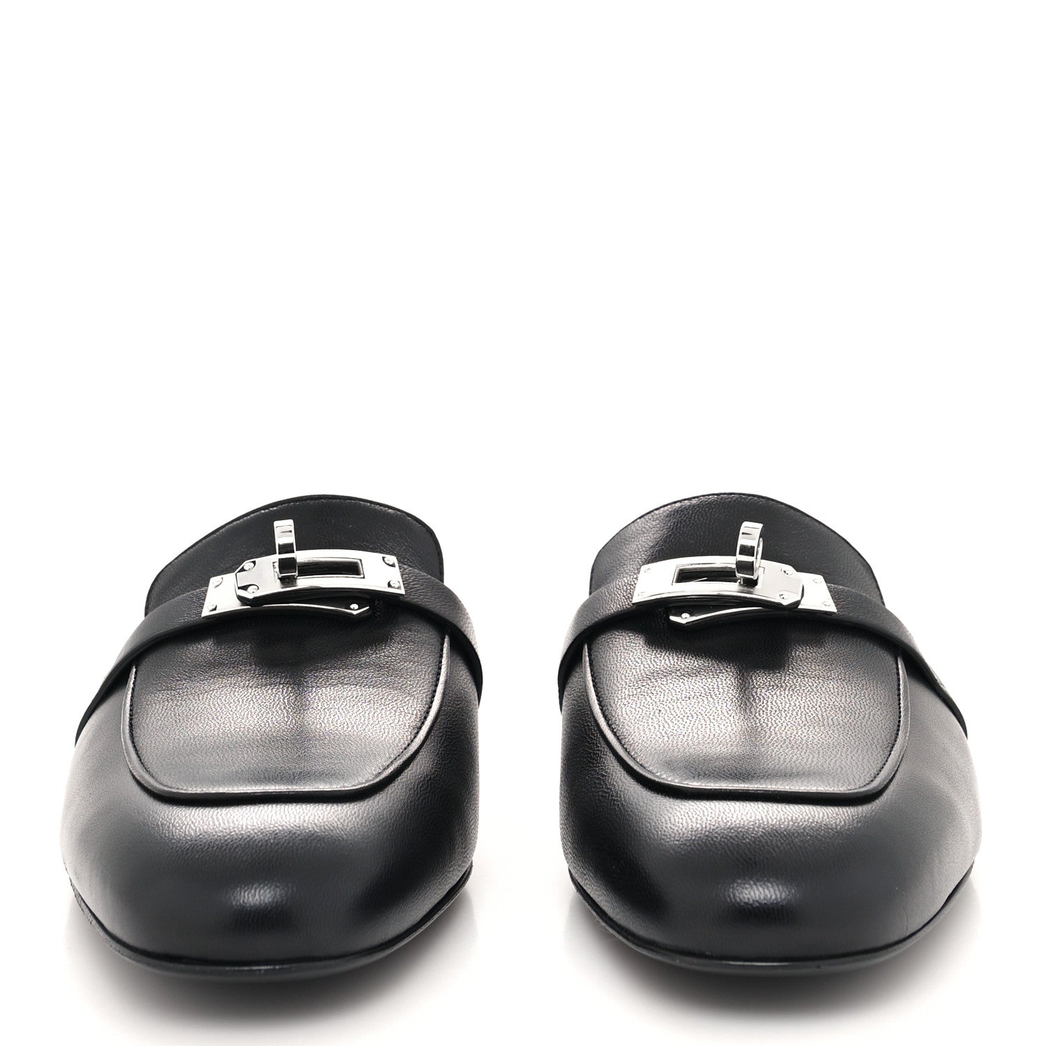 Hermes Goatskin Oz Mules 38 Black 2 of 8